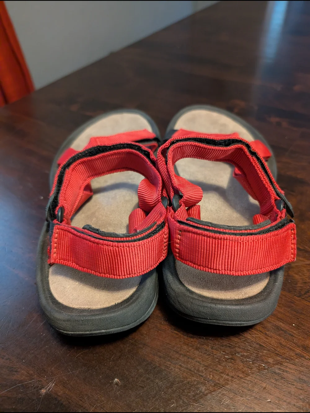 Teva Sandals With Adjustable Straps, Red/Black, Mens 10